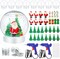 52 Pcs Christmas Clear Plastic Snow Globes Kit Christmas Tree Santa Claus Snowman Gift Christmas Sequins Family DIY Snow Globes Home Decoration Crafts Making Christmas Decoration